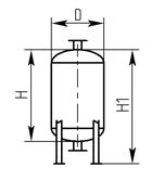 Вертикальный бак гидроаккумулятор тип В1